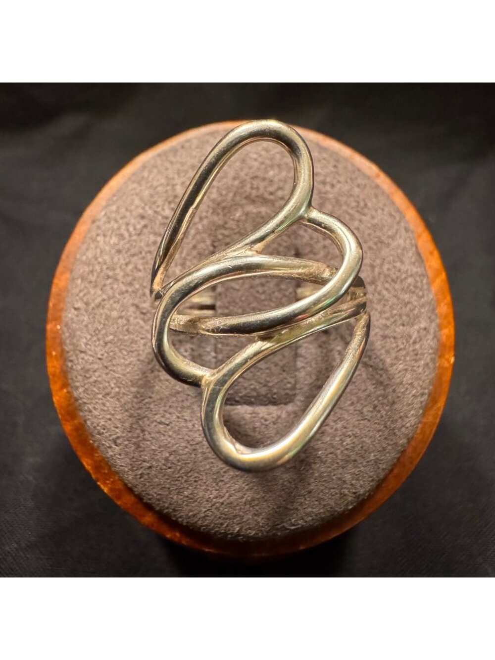 Solid Sterling Silver 925 Abstract Wire Design Band Ring Size 5